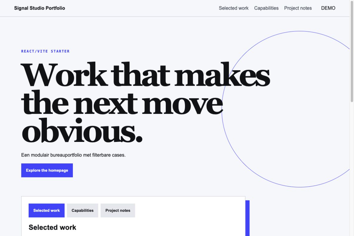 Aperçu du produit: Signal Studio Portfolio